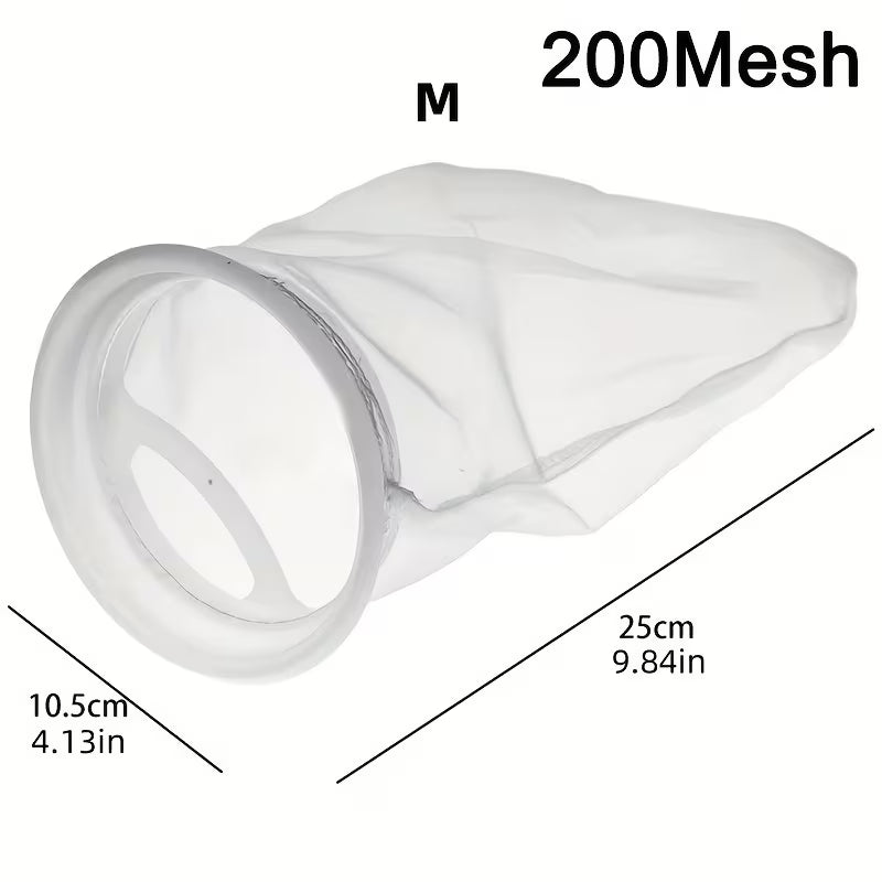 200 Mesh Nylon Aquarium Filter Bag / Filter Sock (Reusable)