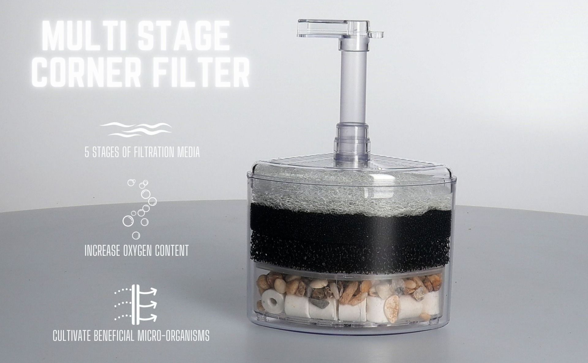 Air Driven Internal Corner Biological Filter - Reefphyto Ltd