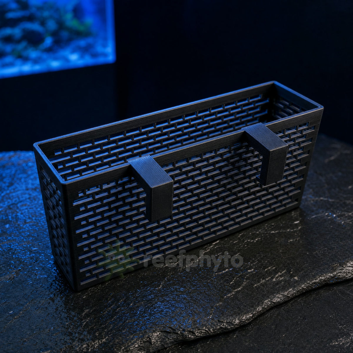 Reefphyto Aquarium Plant Holder, black 3D printed hang-on hydroponic grow out pot