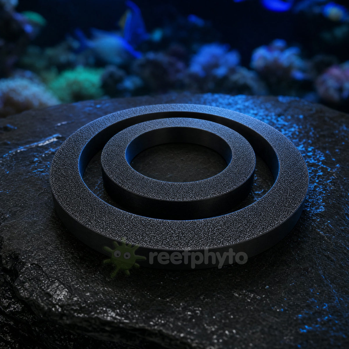 Reefphyto Floating Fish Feeding Rings, black nested set of three