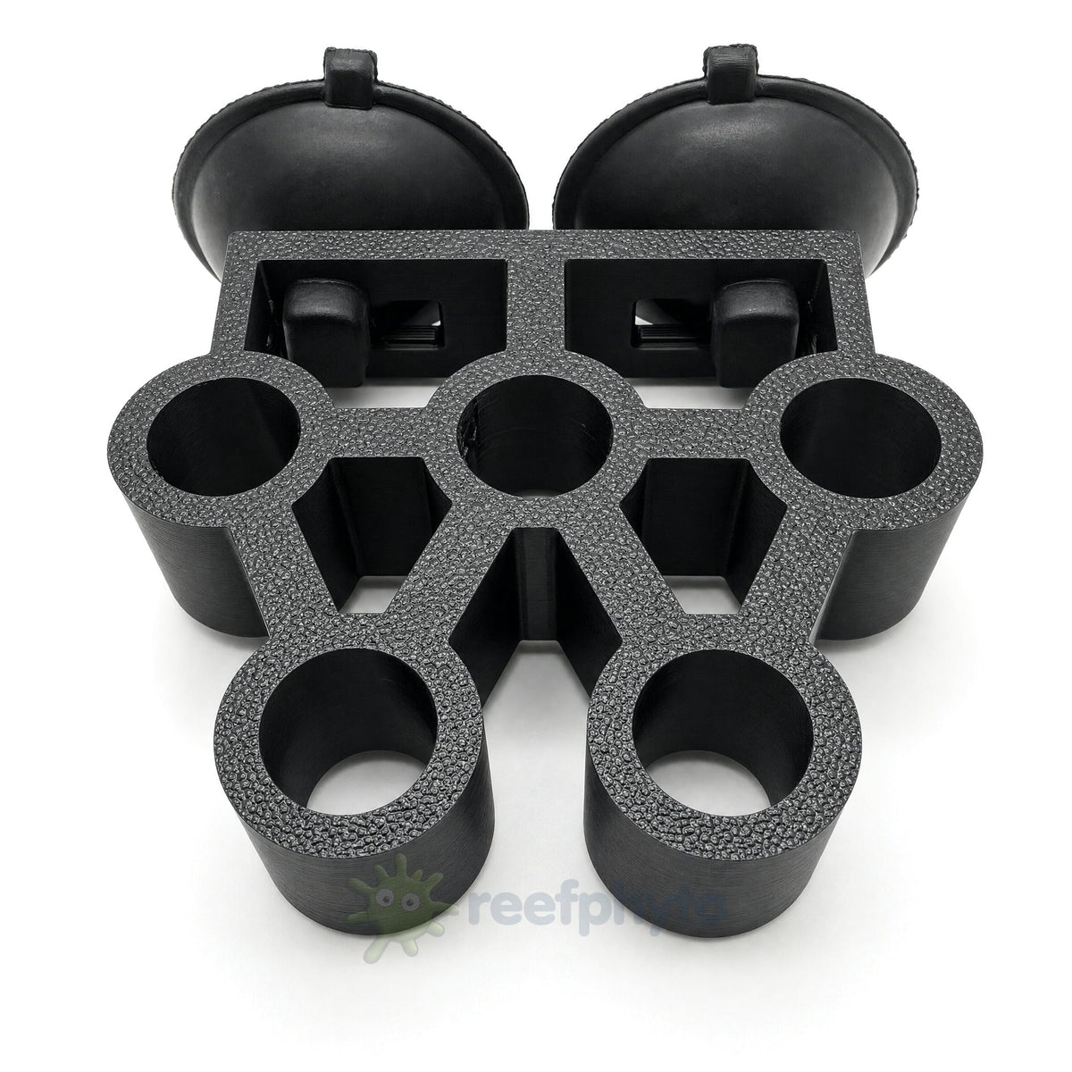 Reefphyto reef aquarium frag rack with suction mount, 3D printed, black